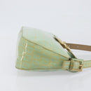 FENDI Zucchino Canvas Mamma Baguette Bag Coated Canvas Gold Green Auth 200946A-3