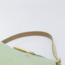 FENDI Zucchino Canvas Mamma Baguette Bag Coated Canvas Gold Green Auth 200946A-14