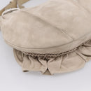 SAINT LAURENT Shoulder Bag Suede Gray Silver 112937 Auth 200947V-13