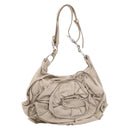 SAINT LAURENT Shoulder Bag Suede Gray Silver 112937 Auth 200947V-2
