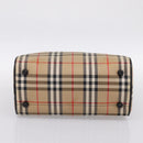 Burberrys Nova Check Boston Bag Canvas Beige Gold Auth 200948-5