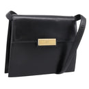 Christian Dior Shoulder Bag Leather Black Gold Auth 200949-1