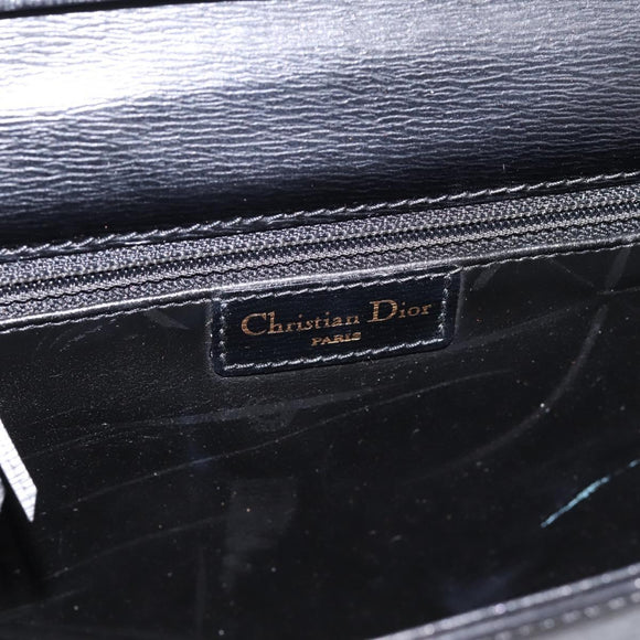Christian Dior Shoulder Bag Leather Black Gold Auth 200949