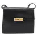 Christian Dior Shoulder Bag Leather Black Gold Auth 200949-13