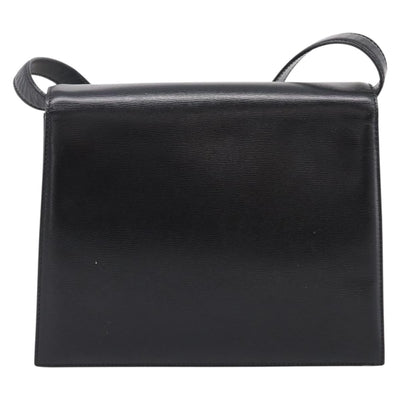 Christian Dior Shoulder Bag Leather Black Gold Auth 200949 - 0