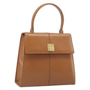 SAINT LAURENT Hand Bag Leather Beige Gold Auth 200950A-1