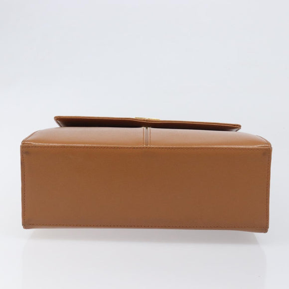 SAINT LAURENT Hand Bag Leather Beige Gold Auth 200950A