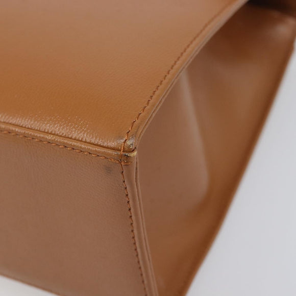 SAINT LAURENT Hand Bag Leather Beige Gold Auth 200950A
