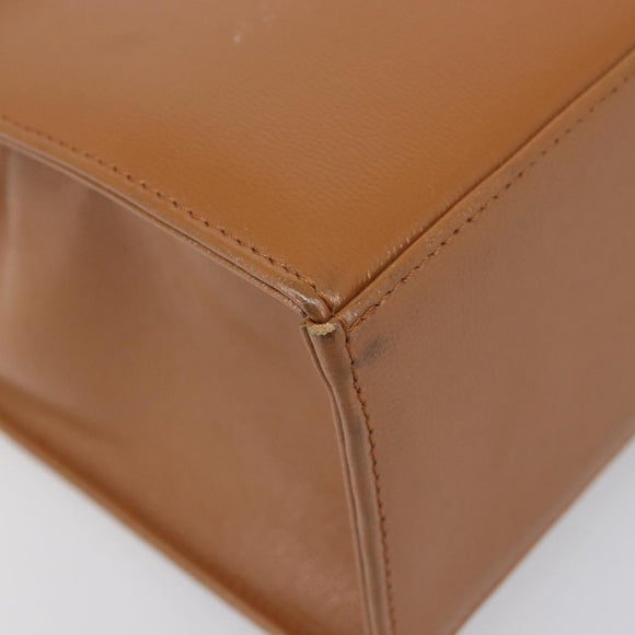 SAINT LAURENT Hand Bag Leather Beige Gold Auth 200950A