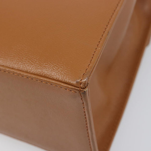 SAINT LAURENT Hand Bag Leather Beige Gold Auth 200950A