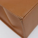SAINT LAURENT Hand Bag Leather Beige Gold Auth 200950A-17
