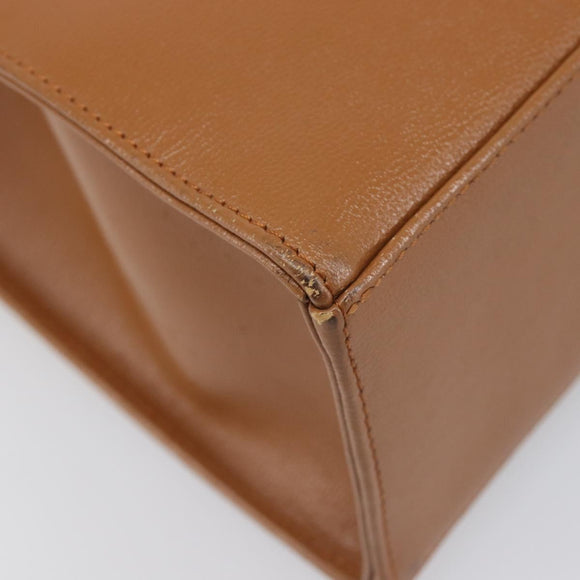 SAINT LAURENT Hand Bag Leather Beige Gold Auth 200950A