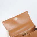 SAINT LAURENT Hand Bag Leather Beige Gold Auth 200950A-10