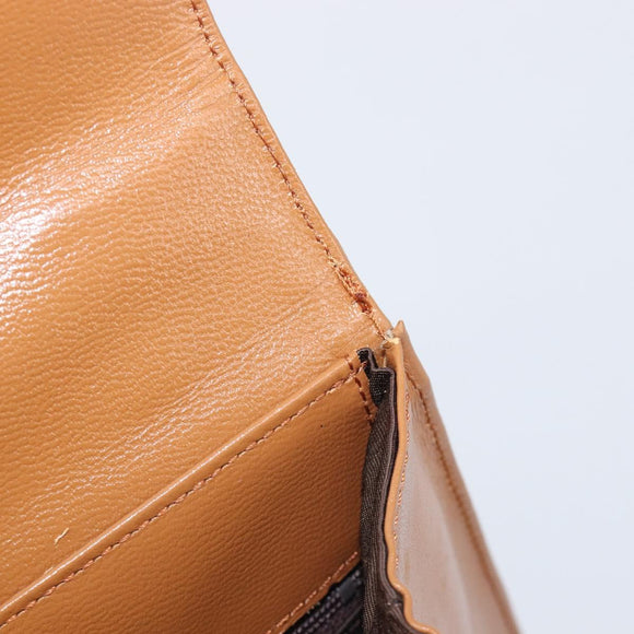 SAINT LAURENT Hand Bag Leather Beige Gold Auth 200950A