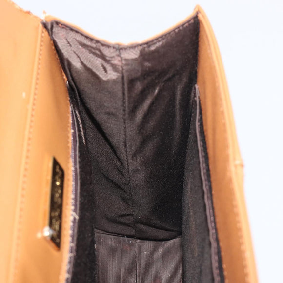 SAINT LAURENT Hand Bag Leather Beige Gold Auth 200950A