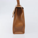 SAINT LAURENT Hand Bag Leather Beige Gold Auth 200950A-4