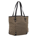 FENDI Zucchino Canvas Tote Bag Beige Gold Auth 200951V-1
