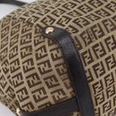 FENDI Zucchino Canvas Tote Bag Beige Gold Auth 200951V-11