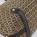 FENDI Zucchino Canvas Tote Bag Beige Gold Auth 200951V-13
