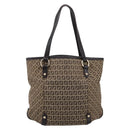 FENDI Zucchino Canvas Tote Bag Beige Gold Auth 200951V-2