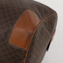 CELINE Macadam Canvas Boston Bag PVC Leather Brown Gold Auth 200952-14