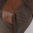 CELINE Macadam Canvas Boston Bag PVC Leather Brown Gold Auth 200952-15