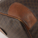 CELINE Macadam Canvas Boston Bag PVC Leather Brown Gold Auth 200952-16