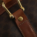CELINE Macadam Canvas Boston Bag PVC Leather Brown Gold Auth 200952-17
