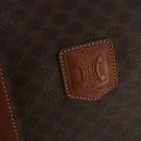 CELINE Macadam Canvas Boston Bag PVC Leather Brown Gold Auth 200952-18