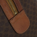 CELINE Macadam Canvas Boston Bag PVC Leather Brown Gold Auth 200952-19