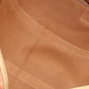 CELINE Macadam Canvas Boston Bag PVC Leather Brown Gold Auth 200952-11