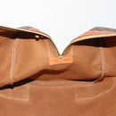 CELINE Macadam Canvas Boston Bag PVC Leather Brown Gold Auth 200952-21