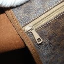 CELINE Macadam Canvas Boston Bag PVC Leather Brown Gold Auth 200952-23