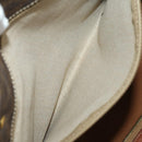 CELINE Macadam Canvas Boston Bag PVC Leather Brown Gold Auth 200952-24