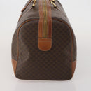 CELINE Macadam Canvas Boston Bag PVC Leather Brown Gold Auth 200952-3