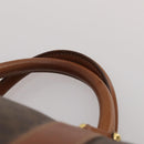CELINE Macadam Canvas Boston Bag PVC Leather Brown Gold Auth 200952-8