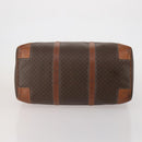 CELINE Macadam Canvas Boston Bag PVC Leather Brown Gold Auth 200952-5