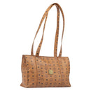 MCM Vicetos Logogram Tote Bag PVC Leather Brown Gold Auth 200953-1
