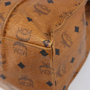 MCM Vicetos Logogram Tote Bag PVC Leather Brown Gold Auth 200953-15