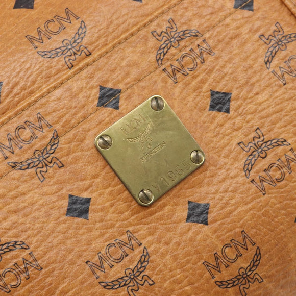 MCM Vicetos Logogram Tote Bag PVC Leather Brown Gold Auth 200953