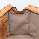 MCM Vicetos Logogram Tote Bag PVC Leather Brown Gold Auth 200953-18