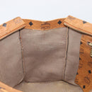 MCM Vicetos Logogram Tote Bag PVC Leather Brown Gold Auth 200953-19