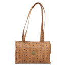 MCM Vicetos Logogram Tote Bag PVC Leather Brown Gold Auth 200953-13