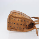 MCM Vicetos Logogram Tote Bag PVC Leather Brown Gold Auth 200953-3