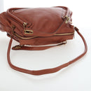 Chloe Paraty Hand Bag Leather 2way Brown Gold Auth 200955V-10