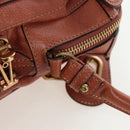 Chloe Paraty Hand Bag Leather 2way Brown Gold Auth 200955V-12