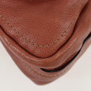 Chloe Paraty Hand Bag Leather 2way Brown Gold Auth 200955V-14