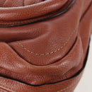 Chloe Paraty Hand Bag Leather 2way Brown Gold Auth 200955V-16