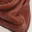 Chloe Paraty Hand Bag Leather 2way Brown Gold Auth 200955V-17