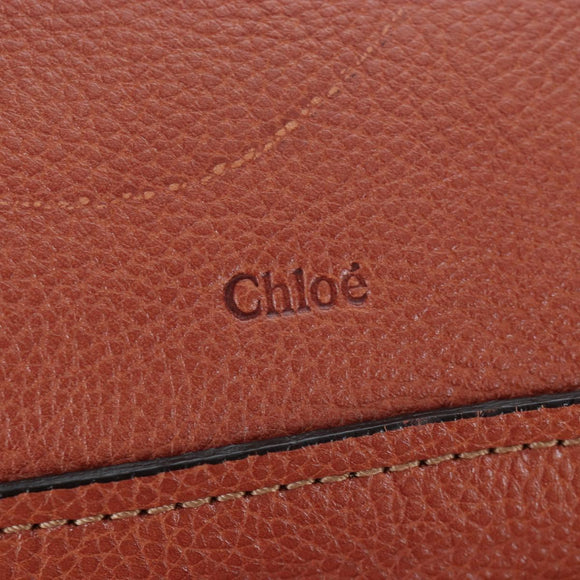 Chloe Paraty Hand Bag Leather 2way Brown Gold Auth 200955V